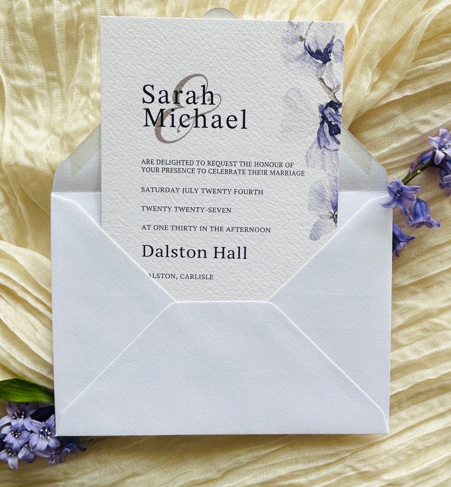 The Sarah Soft Purple Invitation